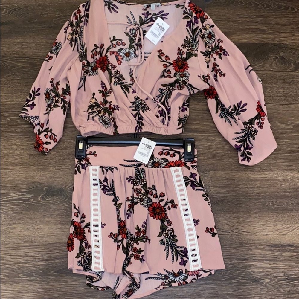 Crop top and short set